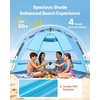 image:imageVEVOR Beach Tent Sun Shelter for 4 Person Pop Up Beach Tent UPF 50 Protection Portable Sun Shade Canopy with Carrying Bag and Sand Pockets Easy Setup Umbrella for Camping Fishing Outdoor Picnic