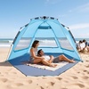 image:imageVEVOR Beach Tent Sun Shelter for 4 Person Pop Up Beach Tent UPF 50 Protection Portable Sun Shade Canopy with Carrying Bag and Sand Pockets Easy Setup Umbrella for Camping Fishing Outdoor Picnic