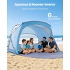 image:imageVEVOR Beach Tent Sun Shelter for 4 Person UPF 50 Protection Portable Sun Shade Canopy with Carrying Bag amp Sand Pockets Lightweight and Easy Setup Beach Umbrella for Camping Fishing Outdoor Picnic6 Person