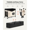 image:imageVEVOR Bedside Lounge Pet Bed Foldable Bunk Dog Bed with 600D Oxford Cloth and Dutch Velvet Portable Raised Cot with Wheels Side Storage Bags and Carry Bag for Cats amp Dogs L BeigeL