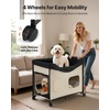 image:imageVEVOR Bedside Lounge Pet Bed Foldable Bunk Dog Bed with 600D Oxford Cloth and Dutch Velvet Portable Raised Cot with Wheels Side Storage Bags and Carry Bag for Cats amp Dogs L BeigeL