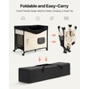 image:imageVEVOR Bedside Lounge Pet Bed Foldable Bunk Dog Bed with 600D Oxford Cloth and Dutch Velvet Portable Raised Cot with Wheels Side Storage Bags and Carry Bag for Cats amp Dogs L BeigeXL