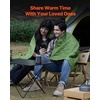 image:imageVEVOR Camping Blanket Large Warm Stadium Blanket Waterproof amp Windproof 330GSM Polyester Fleece Flame Retardant Great for Outdoors Picnics Hiking Sports Events Travel 82 x 55 BicolorBicolor