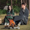 image:imageVEVOR Camping Blanket Large Warm Stadium Blanket Waterproof amp Windproof 330GSM Polyester Fleece Flame Retardant Great for Outdoors Picnics Hiking Sports Events Travel 82 x 55 BicolorGrey