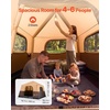 image:imageVEVOR Camping Tent 468 Person Automatic Inflatable Cabin Tent TPU Air Tube amp Large Mesh Windows Portable Easy Setup Waterproof Tent with Carry Bag for Family Outdoor Camping HikingBeige