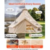 image:imageVEVOR Canvas Bell Tent 4 Seasons Yurt Tent for Camping with Stove Jack Waterproof Breathable with Zipped Detachable Floor Family Camping Glamping Outdoor Hunting PartyLight Beige
