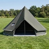 image:imageVEVOR Canvas Bell Tent 4 Seasons Yurt Tent for Camping with Stove Jack Waterproof Breathable with Zipped Detachable Floor Family Camping Glamping Outdoor Hunting PartyDark Green