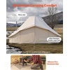 image:imageVEVOR Canvas Bell Tent 4 Seasons Yurt Tent for Camping with Stove Jack Waterproof Breathable with Zipped Detachable Floor Family Camping Glamping Outdoor Hunting PartyLight Beige