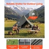 image:imageVEVOR Canvas Bell Tent 4 Seasons Yurt Tent for Camping with Stove Jack Waterproof Breathable with Zipped Detachable Floor Family Camping Glamping Outdoor Hunting PartyDark Green