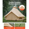 image:imageVEVOR Canvas Bell Tent 4 Seasons Yurt Tent for Camping with Stove Jack Waterproof Breathable with Zipped Detachable Floor Family Camping Glamping Outdoor Hunting PartyLight Beige
