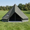 image:imageVEVOR Canvas Bell Tent 4 Seasons Yurt Tent for Camping with Stove Jack Waterproof Breathable with Zipped Detachable Floor Family Camping Glamping Outdoor Hunting PartyDark Green