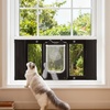image:imageVEVOR Cat Door for Window Adjustable to Fit Window Width 3540 4 Secure Lock Modes Aluminum Frame and HighTransparency Glass Magnetic Closure Weatherproof QuickFit Pet Door for Cats WhiteBlack