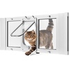 image:imageVEVOR Cat Door for Window Adjustable to Fit Window Width 3540 4 Secure Lock Modes Aluminum Frame and HighTransparency Glass Magnetic Closure Weatherproof QuickFit Pet Door for Cats WhiteWhite
