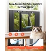 image:imageVEVOR Cat Door for Window Adjustable to Fit Window Width 3540 4 Secure Lock Modes Aluminum Frame and HighTransparency Glass Magnetic Closure Weatherproof QuickFit Pet Door for Cats WhiteBlack