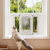 image:imageVEVOR Cat Door for Window Adjustable to Fit Window Width 3540 4 Secure Lock Modes Aluminum Frame and HighTransparency Glass Magnetic Closure Weatherproof QuickFit Pet Door for Cats WhiteWhite