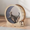 image:imageVEVOR Cat Exercise Wheel Large Cat Treadmill Wheel for Indoor Cats 358 inch Cat Running Wheel with Detachable Carpet and Cat Teaser for RunningWalkingTraining Suitable for Most CatsNatural Wood295in