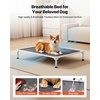 image:imageVEVOR Chew Proof Elevated Dog Bed Portable Raised Dog Cot with Aluminum Tube Metal Frame and Breathable Textilene Mesh Indoor amp Outdoor Pet Cooling Raised Hammock Bed L GrayL