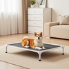 image:imageVEVOR Chew Proof Elevated Dog Bed Portable Raised Dog Cot with Aluminum Tube Metal Frame and Breathable Textilene Mesh Indoor amp Outdoor Pet Cooling Raised Hammock Bed L GrayL