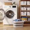 image:imageVEVOR Dog Bathtub Elevated Dog Bath Tub 2 in 1 Collapsible Pet Bathing Grooming Wash Station Portable Foldable SpaceSaving Builtin Drain Outlet with Drain Hose for Small Pet Cat Gray amp White  Stable amp Secure Support UserFriendly DesignGray White