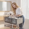 image:imageVEVOR Dog Bathtub Elevated Dog Bath Tub 2 in 1 Collapsible Pet Bathing Grooming Wash Station Portable Foldable SpaceSaving Builtin Drain Outlet with Drain Hose for Small Pet Cat Gray amp White  Stable amp Secure Support UserFriendly DesignGray