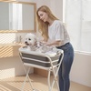 image:imageVEVOR Dog Bathtub Elevated Dog Bath Tub 2 in 1 Collapsible Pet Bathing Grooming Wash Station Portable Foldable SpaceSaving Builtin Drain Outlet with Drain Hose for Small Pet Cat Gray amp White  Stable amp Secure Support UserFriendly DesignGray  White