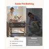 image:imageVEVOR Dog Bathtub Elevated Dog Bath Tub 2 in 1 Collapsible Pet Bathing Grooming Wash Station Portable Foldable SpaceSaving Builtin Drain Outlet with Drain Hose for Small Pet Cat Gray amp White  Stable amp Secure Support UserFriendly DesignGray