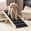 image:imageVEVOR Dog Ramp Folding Pet Ramp for Bed Adjustable Dog Ramp for Small Large Old Dogs amp Cats Wooden Pet Ramp with 393 Long Ramp Adjustable from 15 to 22 Suitable for Couch Sofa Car393x157x18 in