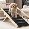 image:imageVEVOR Dog Ramp Folding Pet Ramp for Bed Adjustable Dog Ramp for Small Large Old Dogs amp Cats Wooden Pet Ramp with 393 Long Ramp Adjustable from 15 to 22 Suitable for Couch Sofa Car472x165x24 in