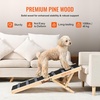 image:imageVEVOR Dog Ramp Folding Pet Ramp for Bed Adjustable Dog Ramp for Small Large Old Dogs amp Cats Wooden Pet Ramp with 393 Long Ramp Adjustable from 15 to 22 Suitable for Couch Sofa Car393x157x18 in