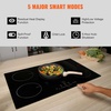 image:imageVEVOR Electric Cooktop 4 Burners 30 Induction Stove Top Builtin Magnetic Cooktop 7500W 9 Heating Level Multifunctional Burner LED Touch Screen wChild Lock amp OverTemperature Protection30in 5 Burners220V