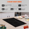 image:imageVEVOR Electric Cooktop 4 Burners 30 Induction Stove Top Builtin Magnetic Cooktop 7500W 9 Heating Level Multifunctional Burner LED Touch Screen wChild Lock amp OverTemperature Protection12in 2 Burners220V