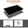 image:imageVEVOR Electric Cooktop 4 Burners 30 Induction Stove Top Builtin Magnetic Cooktop 7500W 9 Heating Level Multifunctional Burner LED Touch Screen wChild Lock amp OverTemperature Protection36in 5 Burners220V