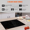 image:imageVEVOR Electric Cooktop 4 Burners 30 Induction Stove Top Builtin Magnetic Cooktop 7500W 9 Heating Level Multifunctional Burner LED Touch Screen wChild Lock amp OverTemperature Protection30in 4 Burners220V