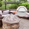 image:imageVEVOR Fire Pit Spark Screen Round 27 Reinforced Heavy Duty Steel Metal Cover Outdoor Firepit Lid EasyOpening Top Screen Covers Round with Ring Handle for Outdoor Patio Fire Pits Backyard27 Inch