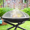 image:imageVEVOR Fire Pit Spark Screen Round 27 Reinforced Heavy Duty Steel Metal Cover Outdoor Firepit Lid EasyOpening Top Screen Covers Round with Ring Handle for Outdoor Patio Fire Pits Backyard30 Inch