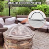 image:imageVEVOR Fire Pit Spark Screen Round 27 Reinforced Heavy Duty Steel Metal Cover Outdoor Firepit Lid EasyOpening Top Screen Covers Round with Ring Handle for Outdoor Patio Fire Pits Backyard40 Inch