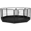 image:imageVEVOR Foldable Metal Dog Exercise Pen Pet Puppy Playpen Yard Fence with Top Cover amp Door Indoor Outdoor 8 Panels 24 W x 24 H Dogs Crate Kennel with Ground Stakes for Small amp Medium DogsPlaypen with Storage Bag  Bottom Pad