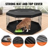 image:imageVEVOR Foldable Metal Dog Exercise Pen Pet Puppy Playpen Yard Fence with Top Cover amp Door Indoor Outdoor 8 Panels 24 W x 24 H Dogs Crate Kennel with Ground Stakes for Small amp Medium DogsPlaypen  Top Cover  Bottom Pad