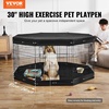 image:imageVEVOR Foldable Metal Dog Exercise Pen Pet Puppy Playpen Yard Fence with Top Cover amp Door Indoor Outdoor 8 Panels 24 W x 24 H Dogs Crate Kennel with Ground Stakes for Small amp Medium DogsPlaypen  Top Cover  Bottom Pad