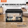 image:imageVEVOR Foldable Metal Dog Exercise Pen Pet Puppy Playpen Yard Fence with Top Cover amp Door Indoor Outdoor 8 Panels 24 W x 24 H Dogs Crate Kennel with Ground Stakes for Small amp Medium DogsPlaypen  Top Cover  Bottom Pad