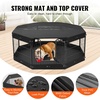 image:imageVEVOR Foldable Metal Dog Exercise Pen Pet Puppy Playpen Yard Fence with Top Cover amp Door Indoor Outdoor 8 Panels 24 W x 24 H Dogs Crate Kennel with Ground Stakes for Small amp Medium DogsPlaypen with Storage Bag  Top Cover  Bottom Pad