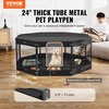 image:imageVEVOR Foldable Metal Dog Exercise Pen Pet Puppy Playpen Yard Fence with Top Cover amp Door Indoor Outdoor 8 Panels 24 W x 24 H Dogs Crate Kennel with Ground Stakes for Small amp Medium DogsPlaypen with Storage Bag  Top Cover  Bottom Pad