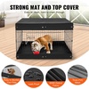 image:imageVEVOR Foldable Metal Dog Exercise Pen Pet Puppy Playpen Yard Fence with Top Cover amp Door Indoor Outdoor 8 Panels 24 W x 24 H Dogs Crate Kennel with Ground Stakes for Small amp Medium DogsPlaypen  Top Cover  Bottom Pad