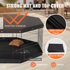 image:imageVEVOR Foldable Metal Dog Exercise Pen Pet Puppy Playpen Yard Fence with Top Cover amp Door Indoor Outdoor 8 Panels 24 W x 24 H Dogs Crate Kennel with Ground Stakes for Small amp Medium DogsPlaypen  Top Cover  Bottom Pad