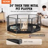 image:imageVEVOR Foldable Metal Dog Exercise Pen Pet Puppy Playpen Yard Fence with Top Cover amp Door Indoor Outdoor 8 Panels 24 W x 24 H Dogs Crate Kennel with Ground Stakes for Small amp Medium DogsPlaypen with Storage Bag  Bottom Pad