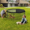 image:imageVEVOR Foldable Metal Dog Exercise Pen Pet Puppy Playpen Yard Fence with Top Cover amp Door Indoor Outdoor 8 Panels 24 W x 24 H Dogs Crate Kennel with Ground Stakes for Small amp Medium DogsPlaypen  Top Cover