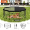 image:imageVEVOR Foldable Metal Dog Exercise Pen Pet Puppy Playpen Yard Fence with Top Cover amp Door Indoor Outdoor 8 Panels 24 W x 24 H Dogs Crate Kennel with Ground Stakes for Small amp Medium DogsPlaypen  Top Cover