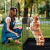 image:imageVEVOR Foldable Metal Dog Exercise Pen Pet Puppy Playpen Yard Fence with Top Cover amp Door Indoor Outdoor 8 Panels 24 W x 24 H Dogs Crate Kennel with Ground Stakes for Small amp Medium DogsPlaypen  Top Cover  Bottom Pad