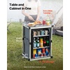 image:imageVEVOR Folding Camping Storage Cabinet Outdoor Portable Aluminum Lightweight Table Quick Setup Compact Kitchen Cook Station with 3 Shelves and Carry Bag for Picnic BBQ Camping RV Traveling