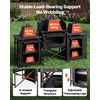 image:imageVEVOR Folding Camping Table Outdoor Portable Table Quick Setup Kitchen Cook Station with Storage Organizer Telescoping Legs a Detachable Windscreen Carrying Bag for Picnic BBQ RV Traveling